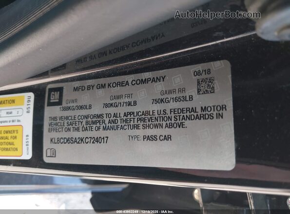 KL8CD6SA2KC724017 2019 CHEVROLET SPARK Black Շարժիչի բաժամունքի տեսք