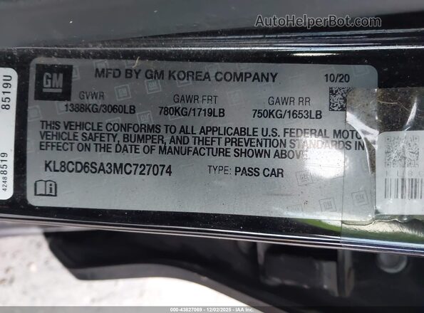 KL8CD6SA3MC727074 2021 CHEVROLET SPARK Черный Вид подкапотного пространства