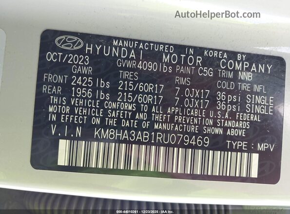 KM8HA3AB1RU079469 2024 HYUNDAI KONA Gray Вид підкапотного простору