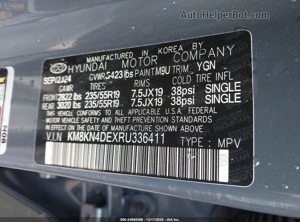 KM8KN4DEXRU336411 2024 HYUNDAI IONIQ 5 Gray Widok komory silnika