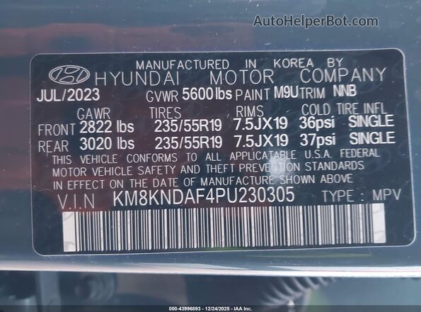KM8KNDAF4PU230305 2023 HYUNDAI IONIQ 5 Бирюзовый Вид подкапотного пространства