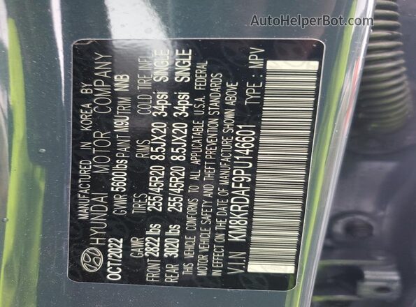 KM8KRDAF9PU146601 2023 HYUNDAI IONIQ Серый Вид наклейки с VIN-кодом