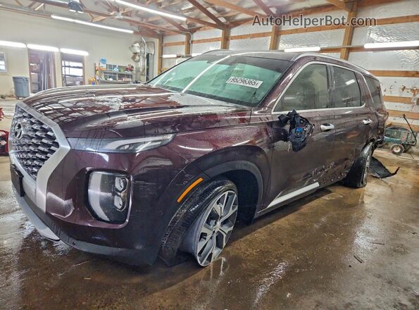 KM8R4DHE1LU030524 2020 HYUNDAI PALISADE Темно-бордовый Передняя левая четверть