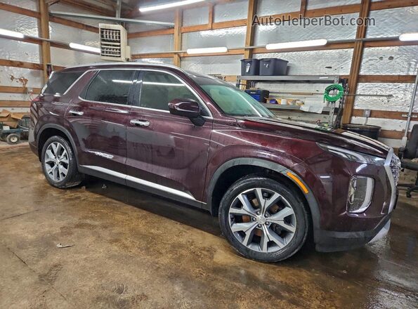 KM8R4DHE1LU030524 2020 HYUNDAI PALISADE Темно-бордовый Передняя правая четверть