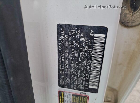 KM8SRDHF7GU155271 2016 HYUNDAI SANTA Белый Вид подкапотного пространства