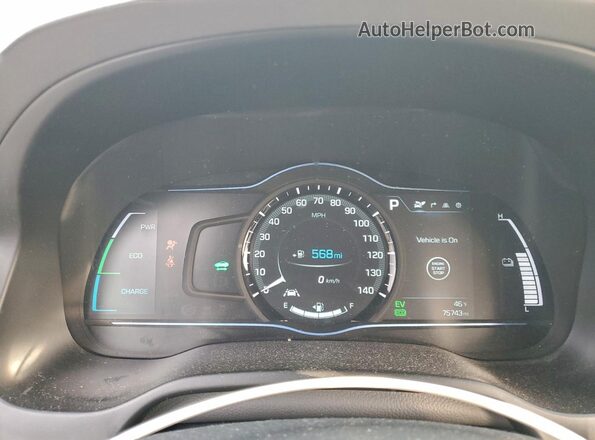 KMHC05LC8JU065197 2018 HYUNDAI IONIQ White Widok zestawu wskaźników