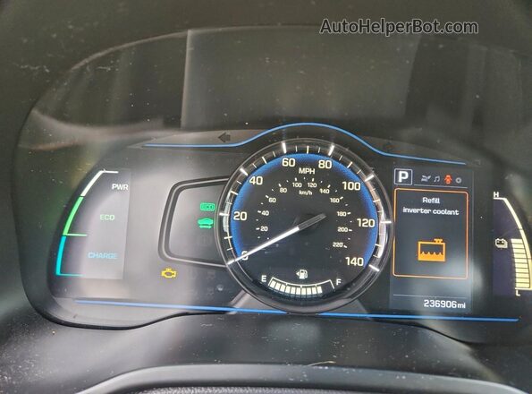 KMHC65LC0HU039766 2017 HYUNDAI IONIQ White Вид щитка приладів