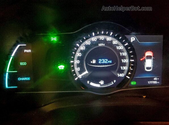 KMHC75LC0KU111148 2019 HYUNDAI IONIQ White Vista del cuadro de instrumentos