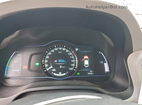 KMHC75LC2JU061870 2018 HYUNDAI IONIQ Black Widok zestawu wskaźników