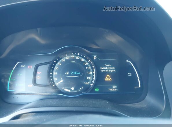 KMHC75LCXJU072079 2018 HYUNDAI IONIQ HYBRID Blue Панорамний вид салону 360°