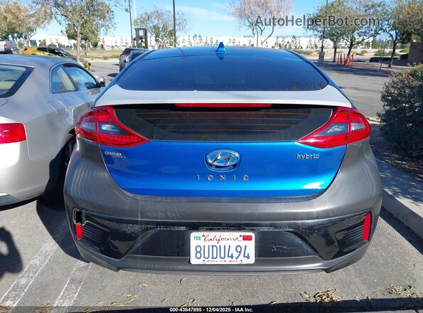 KMHC75LCXJU072079 2018 HYUNDAI IONIQ HYBRID Blue Вид щитка приладів