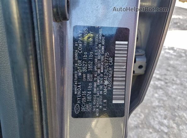 KMHCT4AE2HU267775 2017 HYUNDAI ACCENT Серый Вид подкапотного пространства