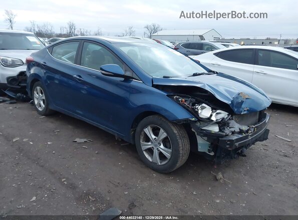 KMHDH4AE4GU645356 2016 HYUNDAI ELANTRA Синий Передняя правая четверть
