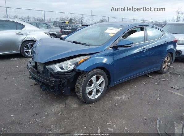 KMHDH4AE4GU645356 2016 HYUNDAI ELANTRA Синий Передняя левая четверть