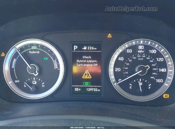 KMHE24L33KA093599 2019 HYUNDAI SONATA HYBRID Серый Вид задних сидений
