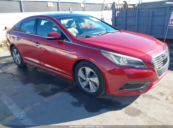 KMHE34L15GA024366 2016 HYUNDAI SONATA HYBRID Burgundy Передня права чверть