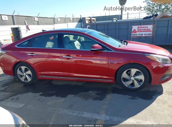 KMHE34L15GA024366 2016 HYUNDAI SONATA HYBRID Burgundy Вид задньої частини салону
