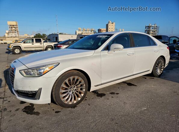 KMHG34JAXHU020485 2017 GENESIS G90 White Vista tres cuartos delantera izquierda