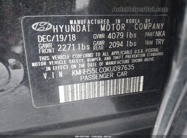 KMHH55LC0KU097635 2019 HYUNDAI ELANTRA GT Black Vista del compartimento del motor