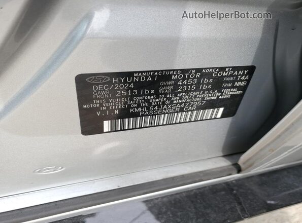 KMHL64JAXSA477957 2025 HYUNDAI SONATA Silver ძრავის განყოფილების ხედი