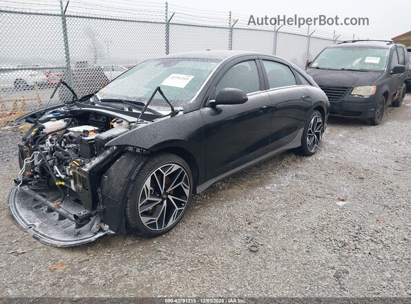 KMHM34AC2RA078713 2024 HYUNDAI IONIQ 6 Черный Передняя левая четверть