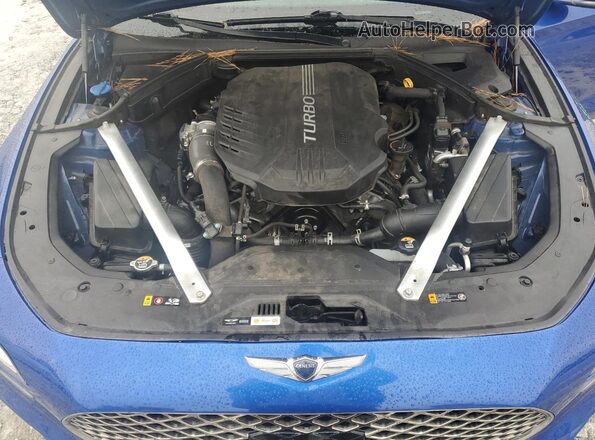 KMTG54TEXNU093688 2022 GENESIS G70 Blue Вид задньої частини салону