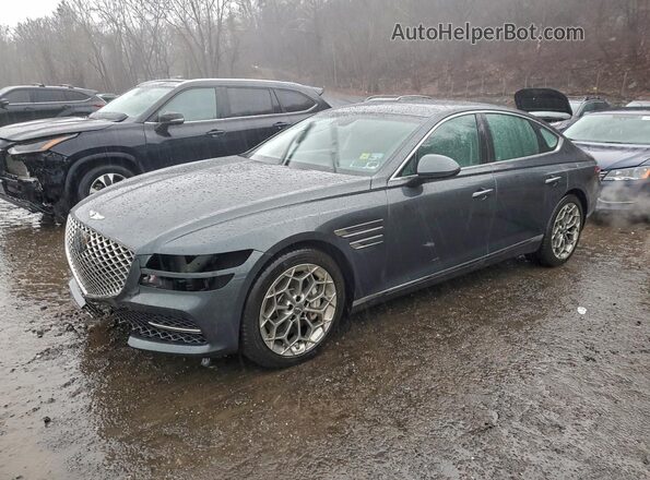 KMTGC4SD4MU045195 2021 GENESIS G80 Gray Vista tres cuartos delantera izquierda