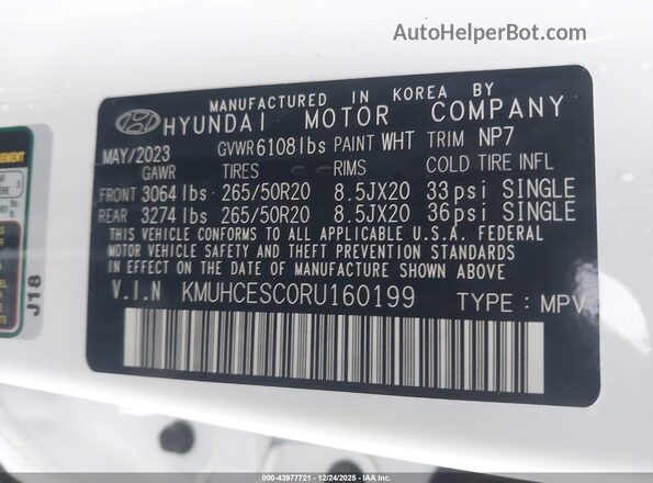 KMUHCESC0RU160199 2024 GENESIS GV80 White Вид підкапотного простору