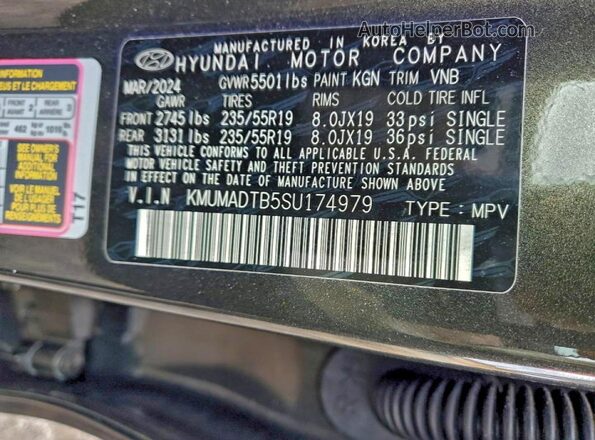 KMUMADTB5SU174979 2025 GENESIS GV70 Угольный Вид наклейки с VIN-кодом