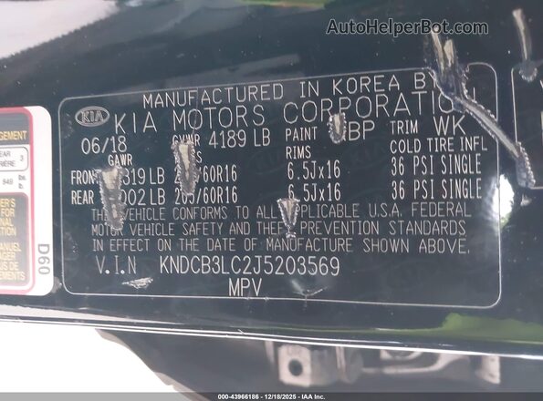 KNDCB3LC2J5203569 2018 KIA NIRO Black ძრავის განყოფილების ხედი