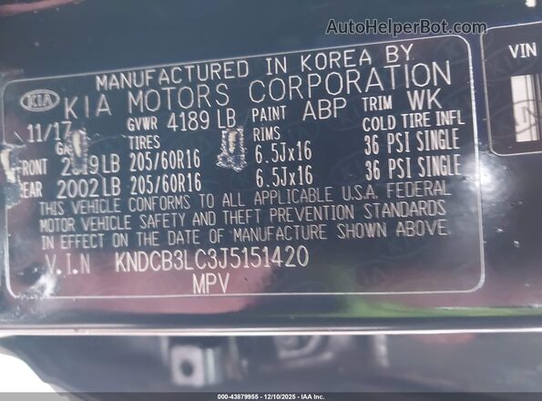 KNDCB3LC3J5151420 2018 KIA NIRO Черный Вид подкапотного пространства