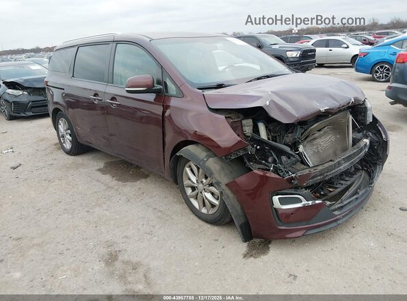 KNDMB5C13L6575160 2020 KIA SEDONA Maroon Передня права чверть