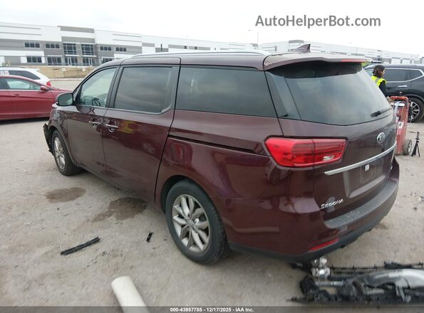 KNDMB5C13L6575160 2020 KIA SEDONA Maroon Задня ліва чверть