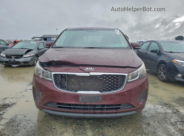 KNDMB5C18G6102604 2016 KIA SEDONA Burgundy წინა ხედი