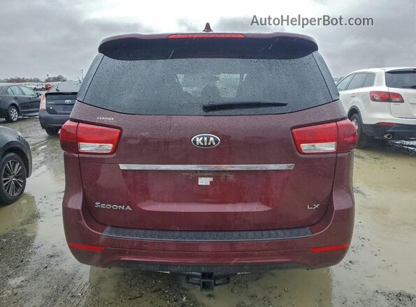 KNDMB5C18G6102604 2016 KIA SEDONA Burgundy უკანა ხედი