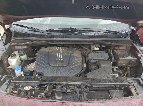 KNDMB5C18G6102604 2016 KIA SEDONA Burgundy ძრავის განყოფილების ხედი