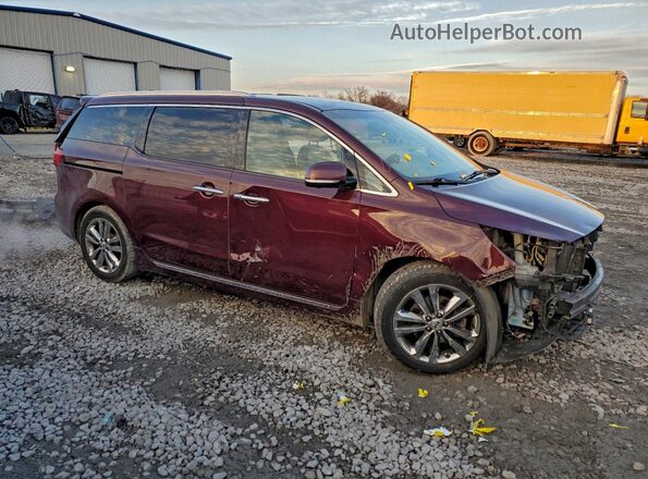 KNDME5C18J6389103 2018 KIA SEDONA Бордовый Передняя правая четверть