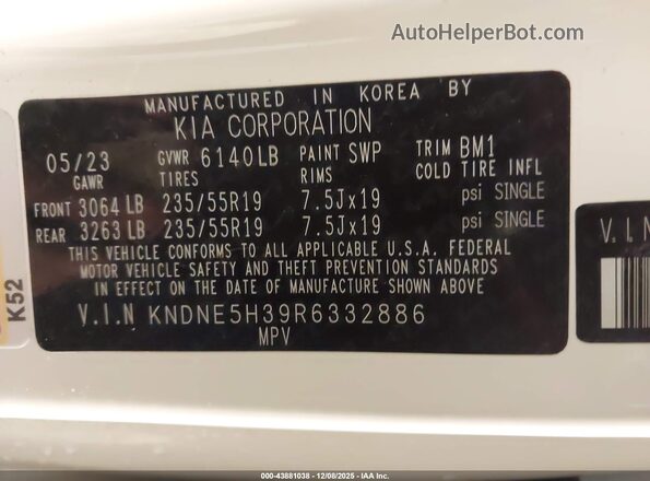 KNDNE5H39R6332886 2024 KIA CARNIVAL MPV Белый Вид подкапотного пространства
