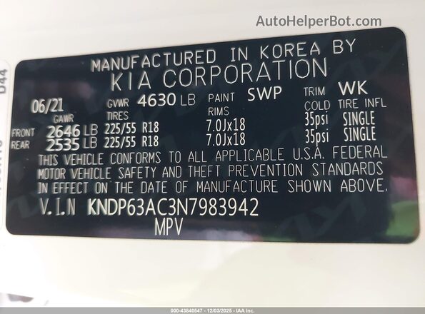 KNDP63AC3N7983942 2022 KIA SPORTAGE Белый Вид подкапотного пространства