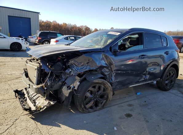 KNDP6CAC0M7854734 2021 KIA SPORTAGE Blue Առջևի ձախ երեք քառորդ տեսարան