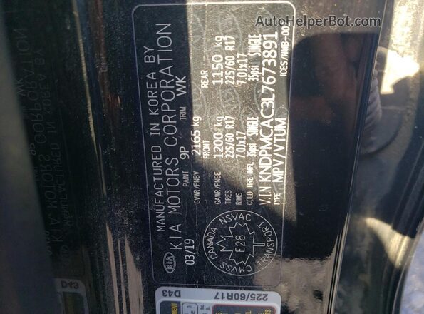 KNDPMCAC3L7673891 2020 KIA SPORTAGE Black Vista interior de 360 grados