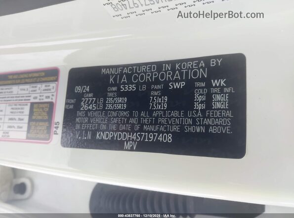 KNDPYDDH4S7197408 2025 KIA SPORTAGE PLUG-IN HYBRID Белый Вид подкапотного пространства