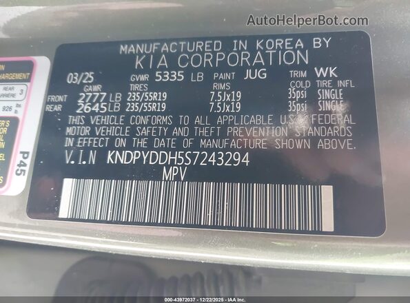 KNDPYDDH5S7243294 2025 KIA SPORTAGE PLUG-IN HYBRID Green Widok komory silnika