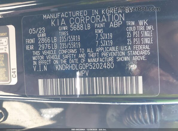 KNDRHDLG0P5202480 2023 KIA SORENTO HYBRID Черный Вид подкапотного пространства