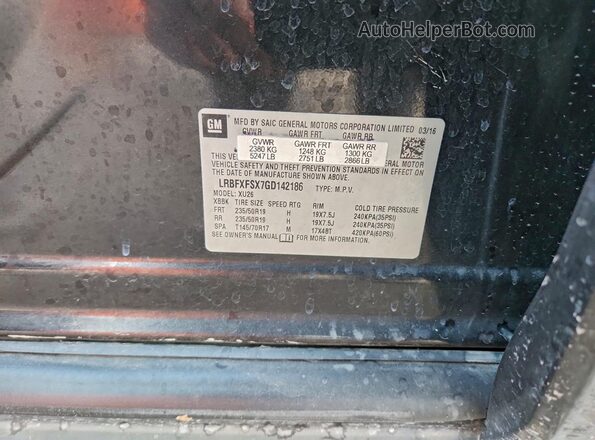 LRBFXFSX7GD142186 2016 BUICK ENVISION Black VIN sticker view
