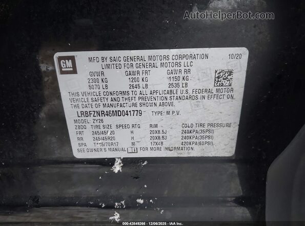 LRBFZNR46MD041779 2021 BUICK ENVISION Черный Вид подкапотного пространства
