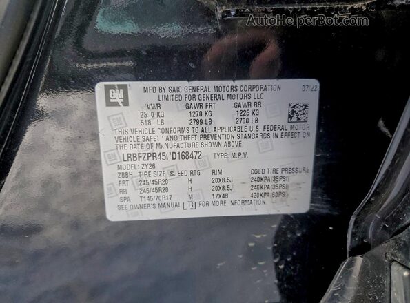 LRBFZPR45ND168472 2022 BUICK ENVISION Black Widok wnętrza 360 stopni