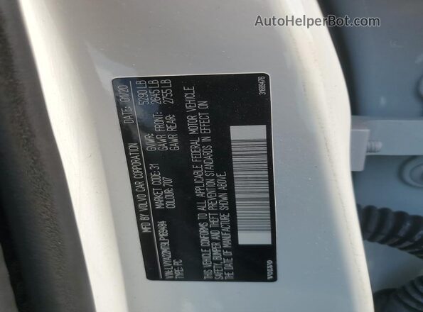 LVYA22MT9LP169484 2020 VOLVO S90 White Engine compartment view