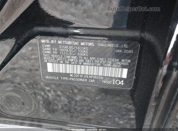ML32F3FJ0LHF08229 2020 MITSUBISHI MIRAGE G4 Black Widok komory silnika