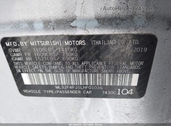 ML32F4FJ1LHF01036 2020 MITSUBISHI MIRAGE G4  Widok komory silnika